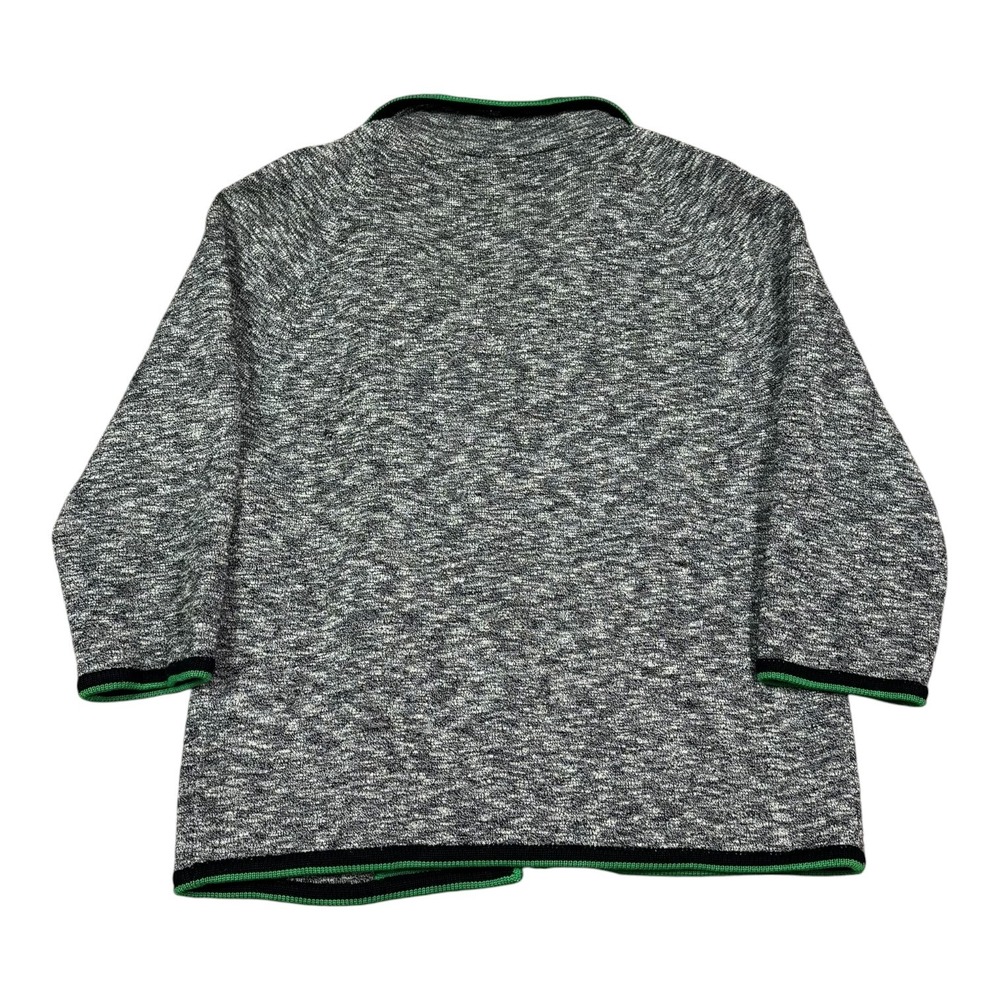 True Vintage Jordan Marsh Co Gray/Green Open Face Sweater Women's L FLAWS - Picture 4 of 9